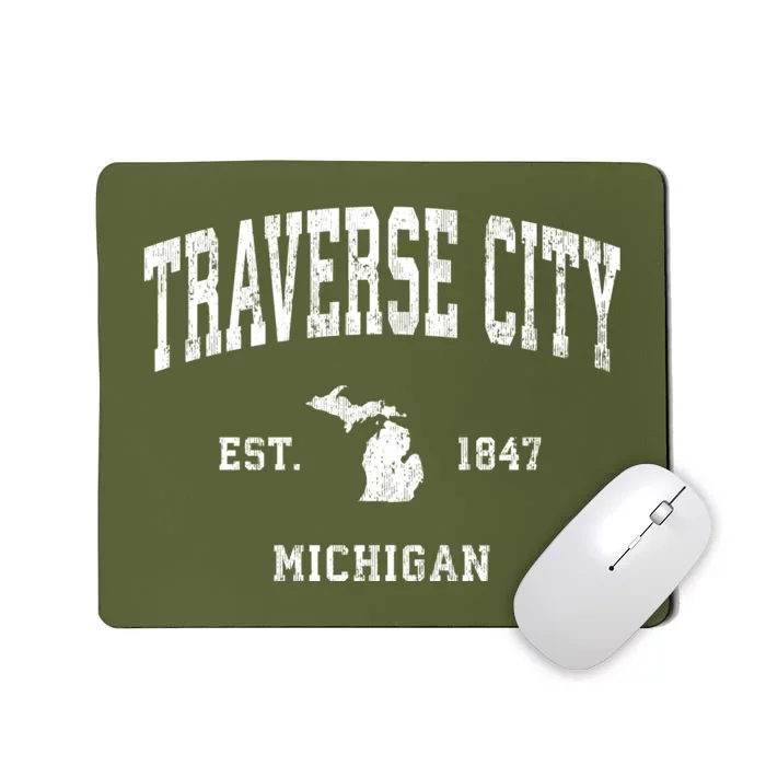 Traverse City Michigan Mi Vintage Athletic Sports Mousepad