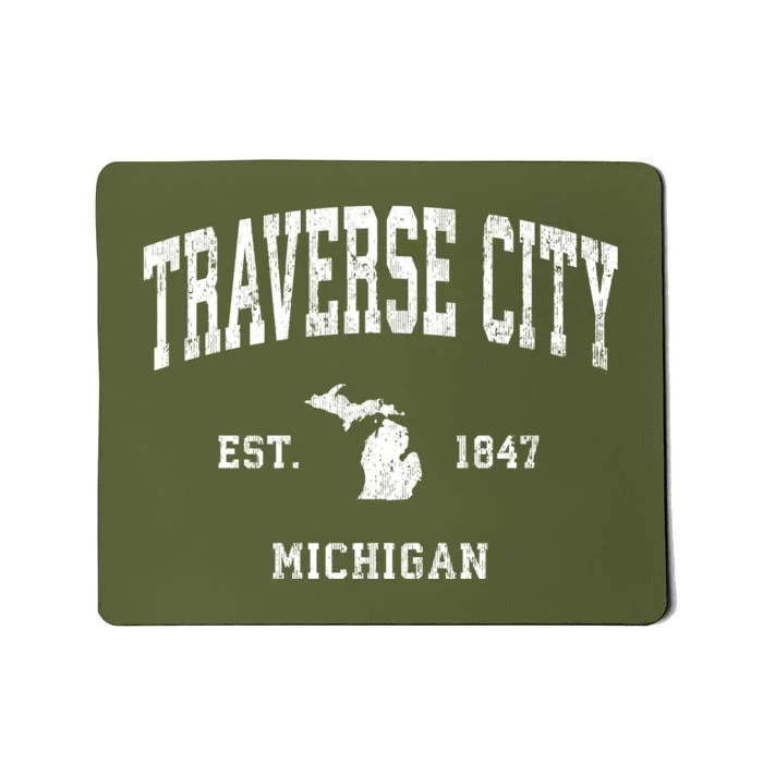 Traverse City Michigan Mi Vintage Athletic Sports Mousepad