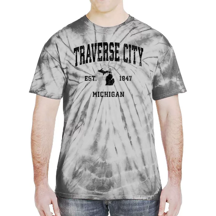 Traverse City Michigan Mi Vintage Athletic Sports Tie-Dye T-Shirt