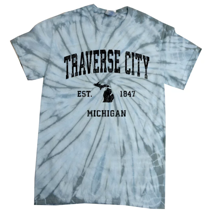 Traverse City Michigan Mi Vintage Athletic Sports Tie-Dye T-Shirt