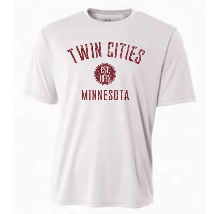 Twin Cities Minnesota Varsity Vintage Distressed Style Cooling Performance Crew T-Shirt