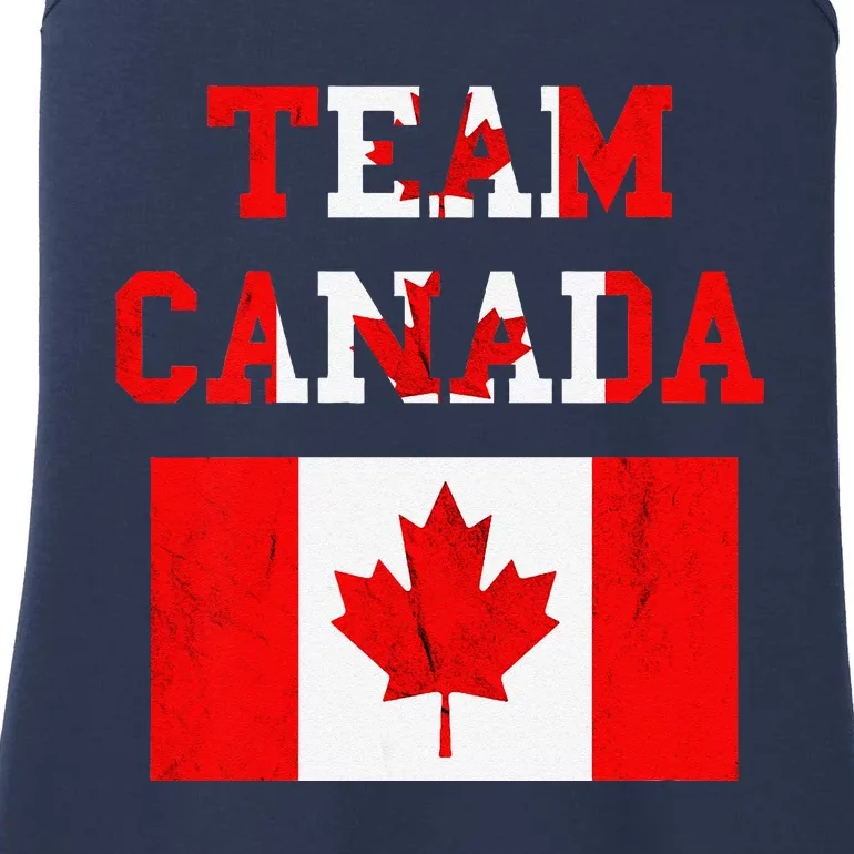 Team Canada Maple Leaf Canadian Soccer Team Canada Flag Ladies Essential Tank