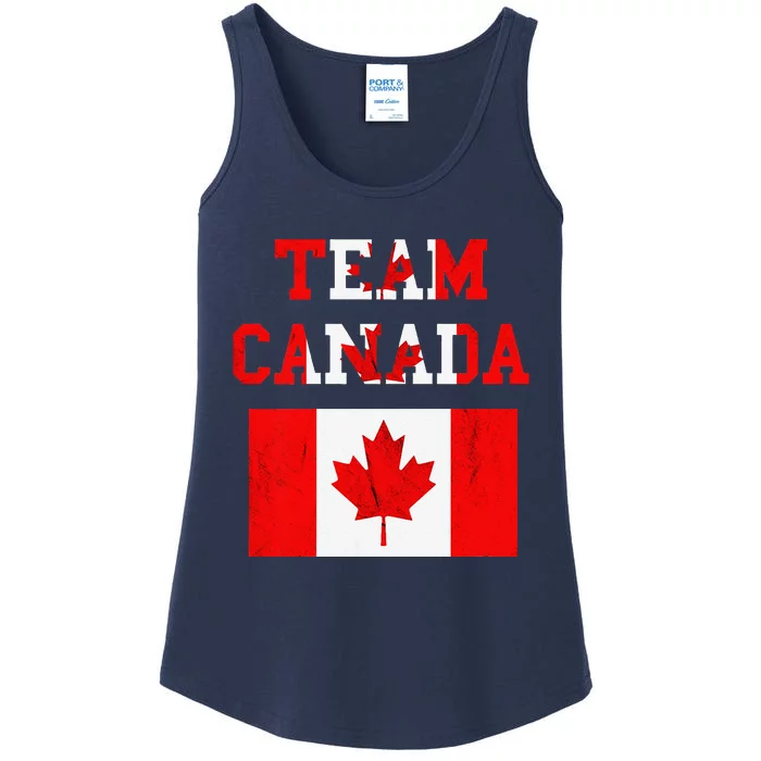 Team Canada Maple Leaf Canadian Soccer Team Canada Flag Ladies Essential Tank