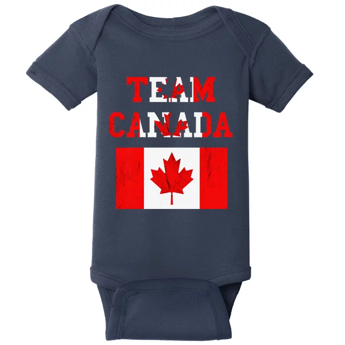 Team Canada Maple Leaf Canadian Soccer Team Canada Flag Baby Bodysuit