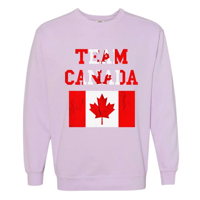 Team Canada Maple Leaf Canadian Soccer Team Canada Flag Garment-Dyed Sweatshirt