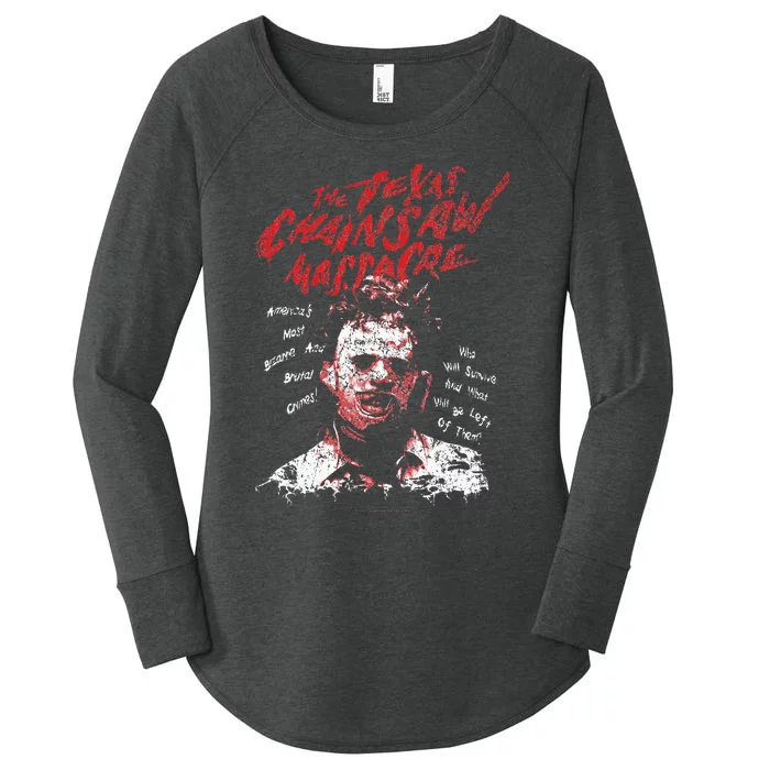 Texas Chainsaw Massacre Leatherface Word Crown Women's Perfect Tri Tunic Long Sleeve Shirt