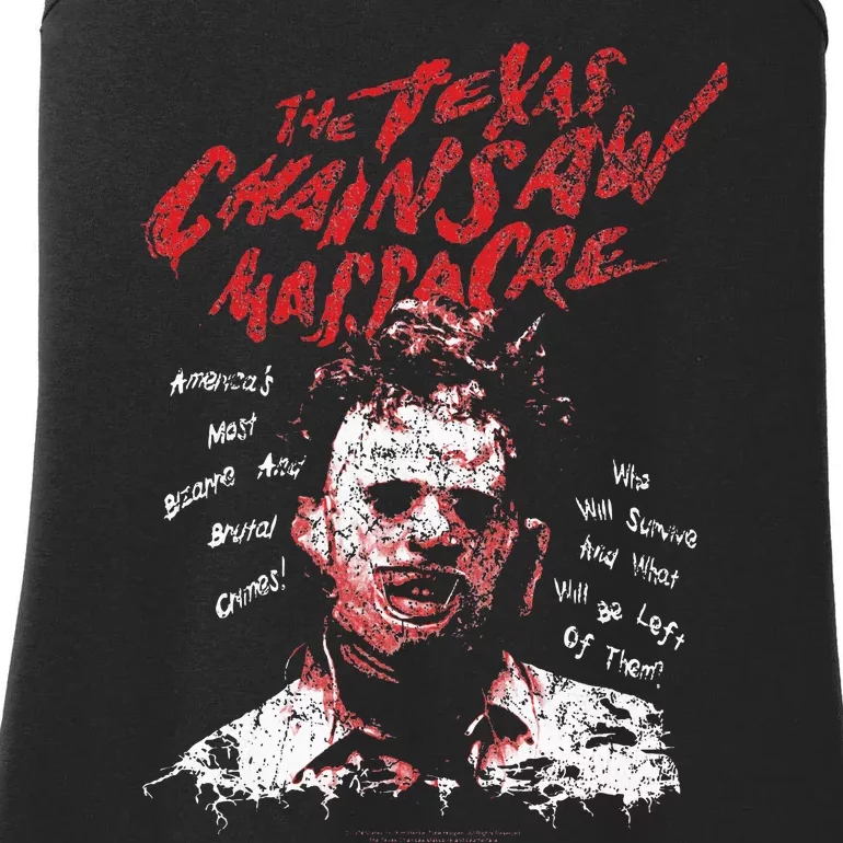 Texas Chainsaw Massacre Leatherface Word Crown Ladies Essential Tank