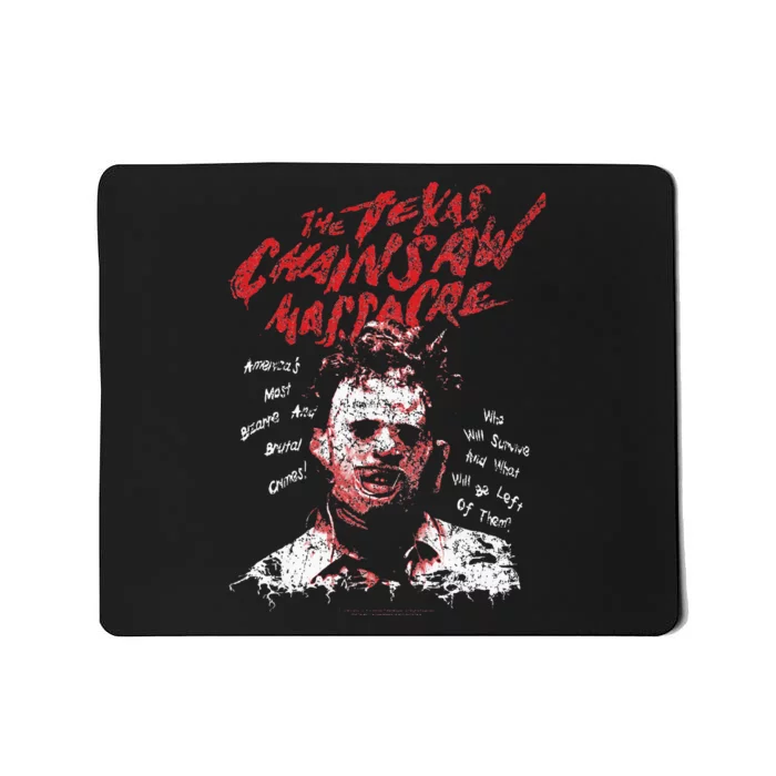 Texas Chainsaw Massacre Leatherface Word Crown Mousepad