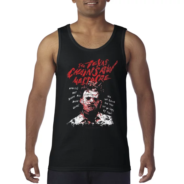 Texas Chainsaw Massacre Leatherface Word Crown Tank Top