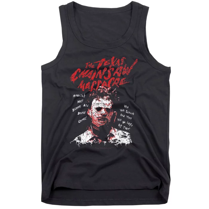 Texas Chainsaw Massacre Leatherface Word Crown Tank Top