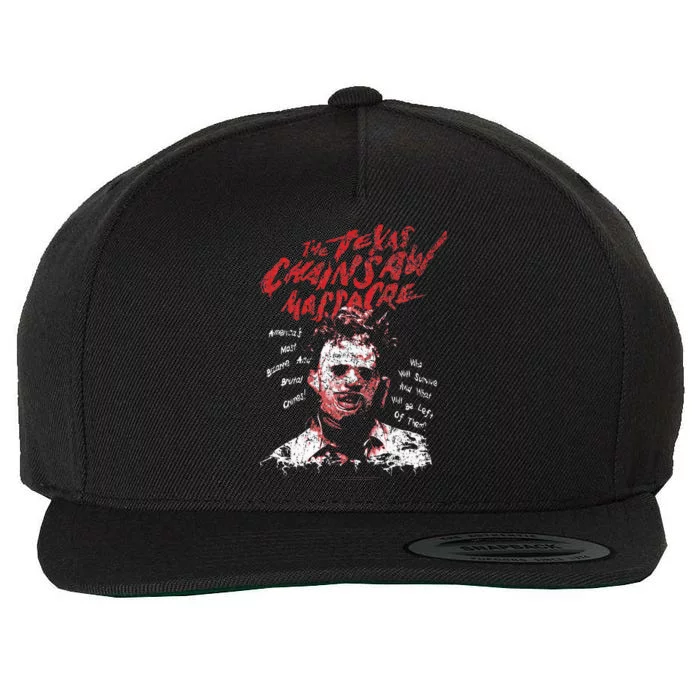 Texas Chainsaw Massacre Leatherface Word Crown Wool Snapback Cap