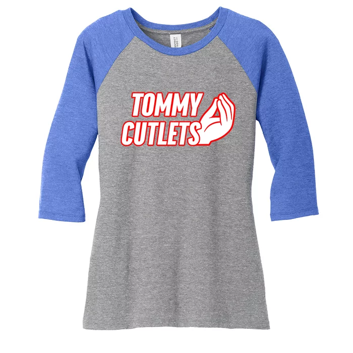 Tommy Cutlets New York Football Women's Tri-Blend 3/4-Sleeve Raglan Shirt