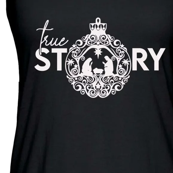 True Christian Nativity Story The Christmas Story Ladies Essential Flowy Tank