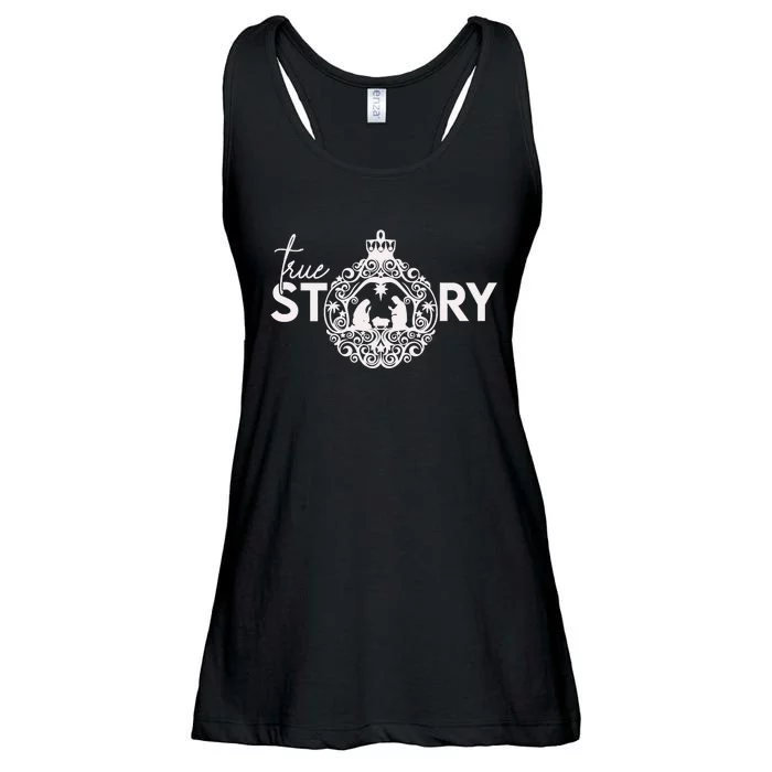 True Christian Nativity Story The Christmas Story Ladies Essential Flowy Tank