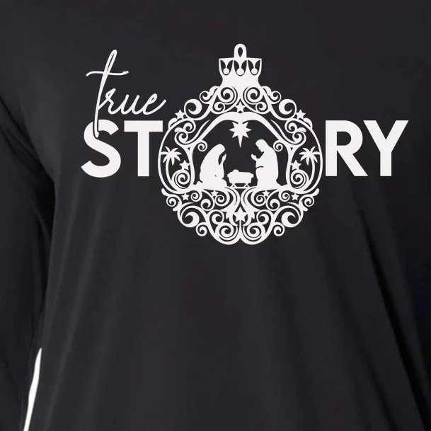 True Christian Nativity Story The Christmas Story Cooling Performance Long Sleeve Crew