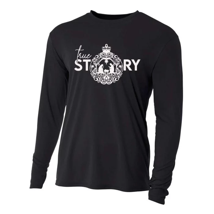 True Christian Nativity Story The Christmas Story Cooling Performance Long Sleeve Crew