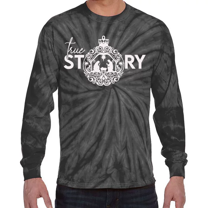 True Christian Nativity Story The Christmas Story Tie-Dye Long Sleeve Shirt