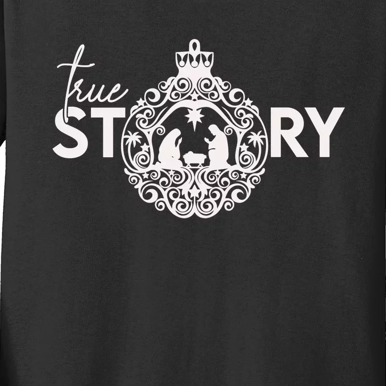 True Christian Nativity Story The Christmas Story Kids Long Sleeve Shirt