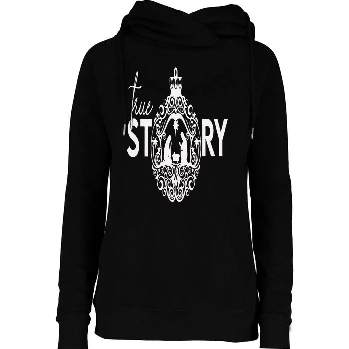 True Christian Nativity Story the Christmas Story Womens Funnel Neck Pullover Hood