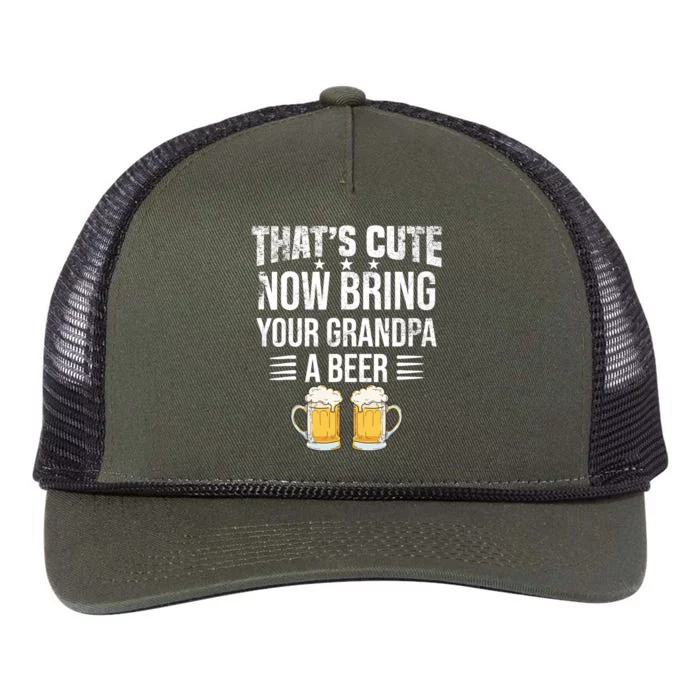 ThatS Cute Now Bring Your Grandpa A Beer Funny Beer Retro Rope Trucker Hat Cap