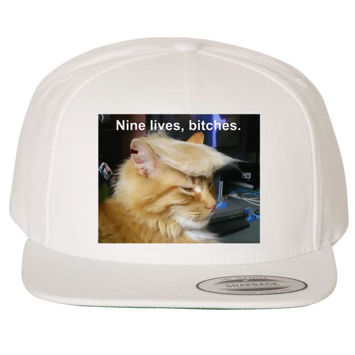 Trump Cat Nine Lives Bitches Wool Snapback Cap