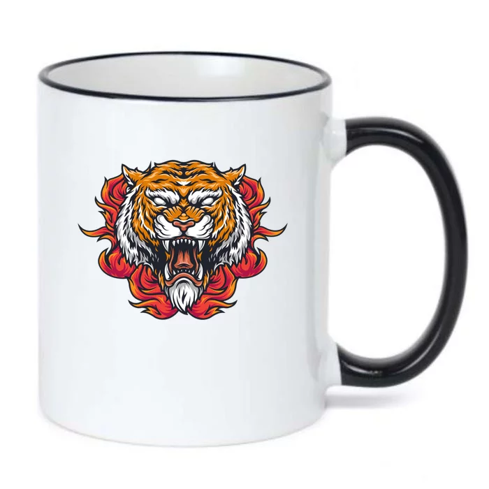 Tiger Chinese New Year Astrology Gift Black Color Changing Mug