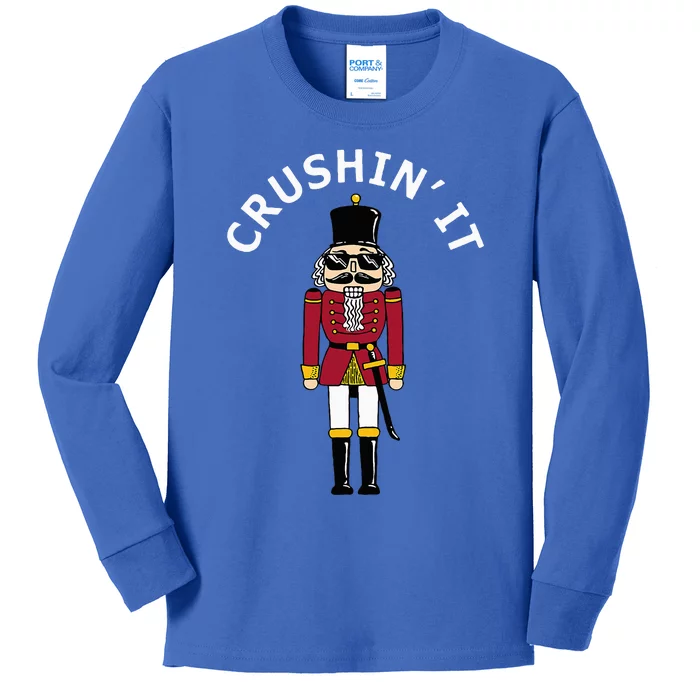 Trendy Christmas Nutcracker Crushin It Kids Long Sleeve Shirt