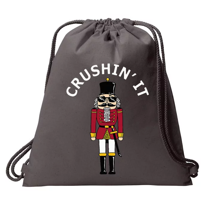 Trendy Christmas Nutcracker Crushin It Drawstring Bag