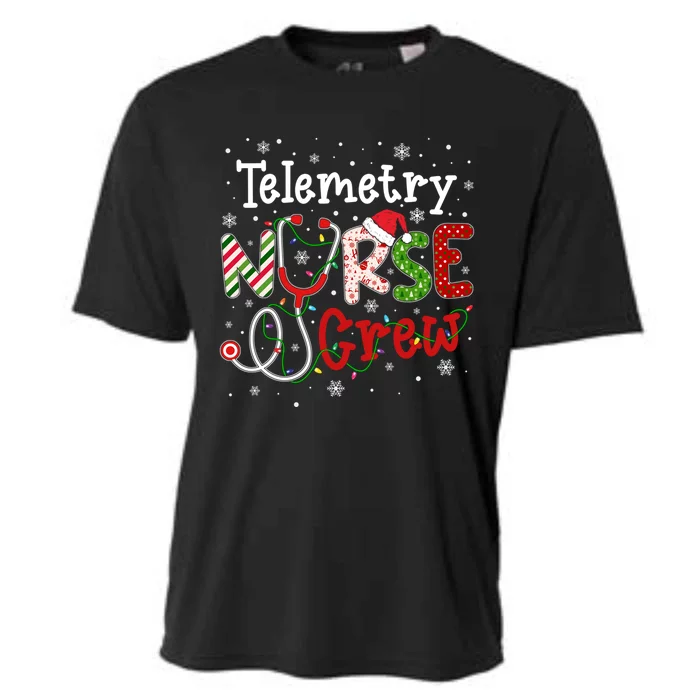 Telemetry Christmas Nurse Crew Nursing Christmas Pattern Great Gift Cooling Performance Crew T-Shirt