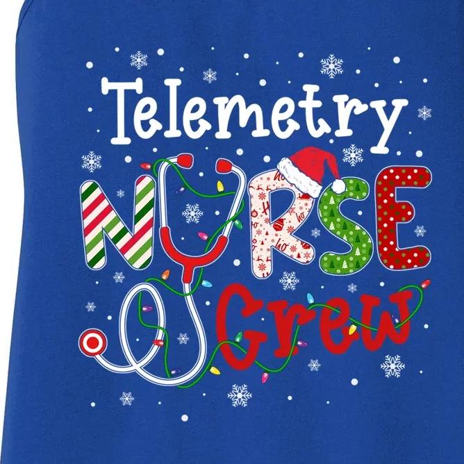 Telemetry Christmas Nurse Crew Nursing Christmas Pattern Great Gift Women's Racerback Tank