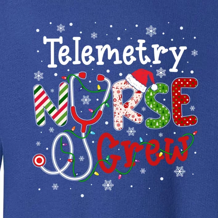 Telemetry Christmas Nurse Crew Nursing Christmas Pattern Great Gift Toddler Sweatshirt