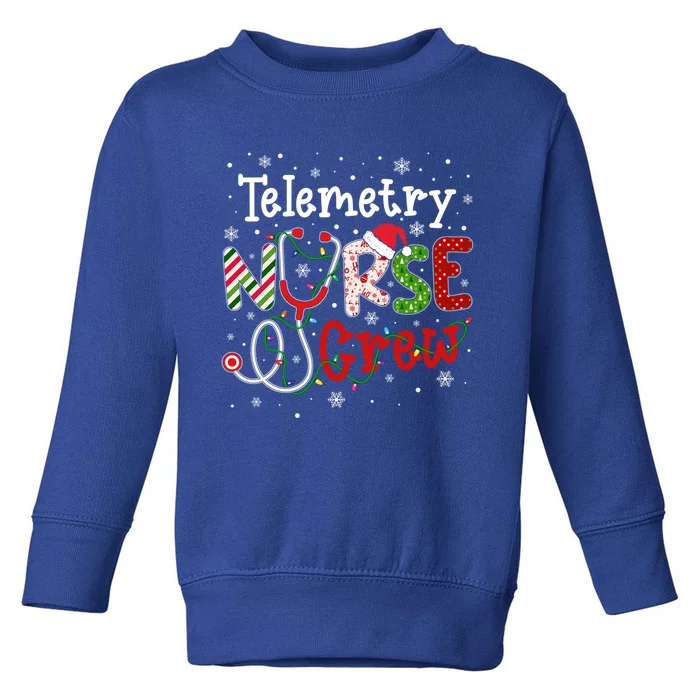 Telemetry Christmas Nurse Crew Nursing Christmas Pattern Great Gift Toddler Sweatshirt