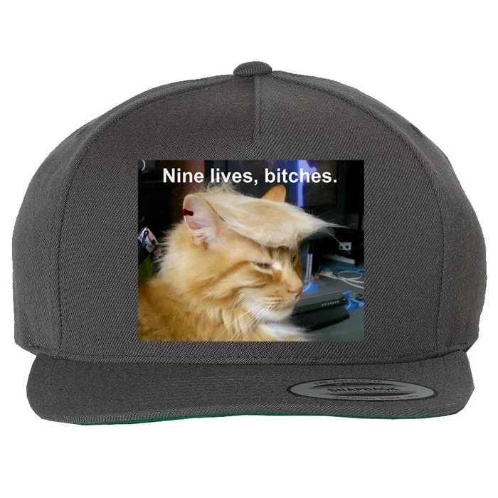 Trump Cat Nine Lives Bitches Wool Snapback Cap