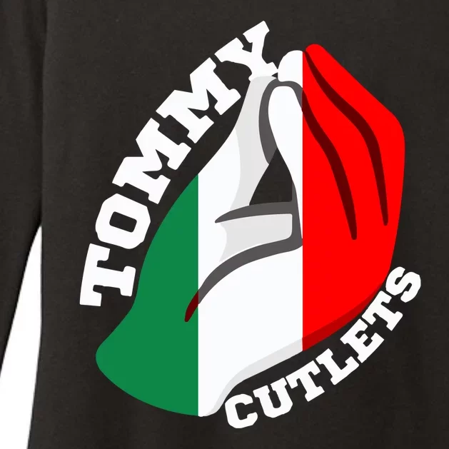 Tommy Cutlets New York Italian Flag Football Womens CVC Long Sleeve Shirt