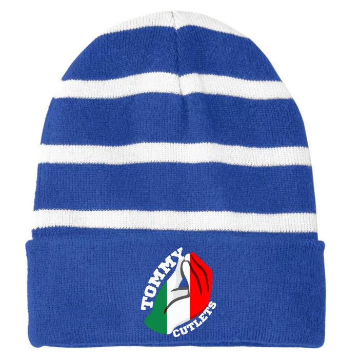 Tommy Cutlets New York Italian Flag Football Striped Beanie with Solid Band