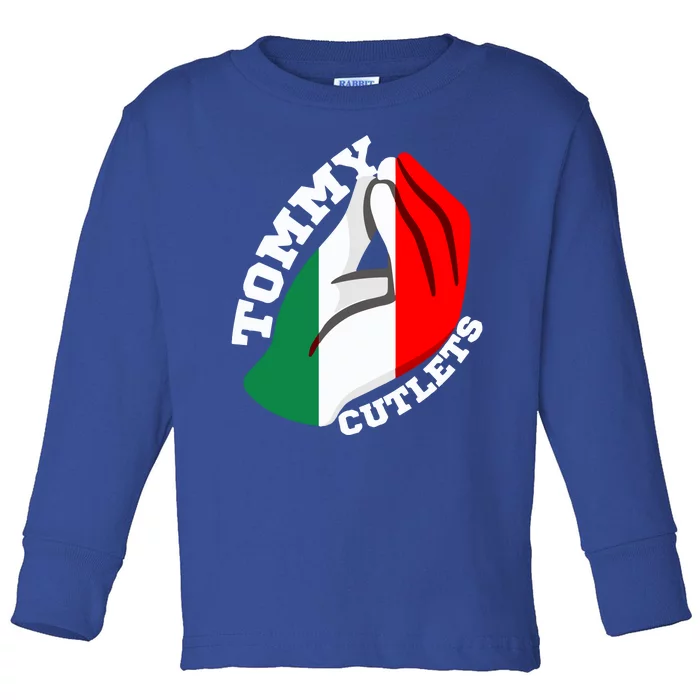 Tommy Cutlets New York Italian Flag Football Toddler Long Sleeve Shirt