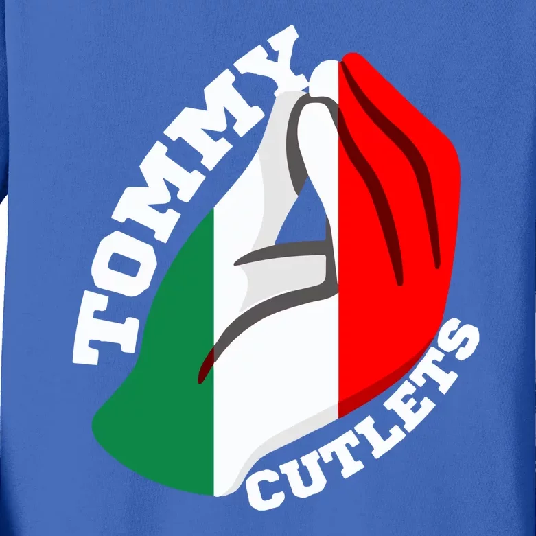 Tommy Cutlets New York Italian Flag Football Kids Long Sleeve Shirt