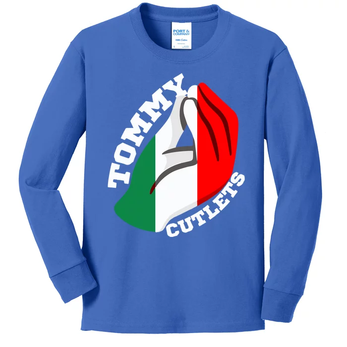 Tommy Cutlets New York Italian Flag Football Kids Long Sleeve Shirt