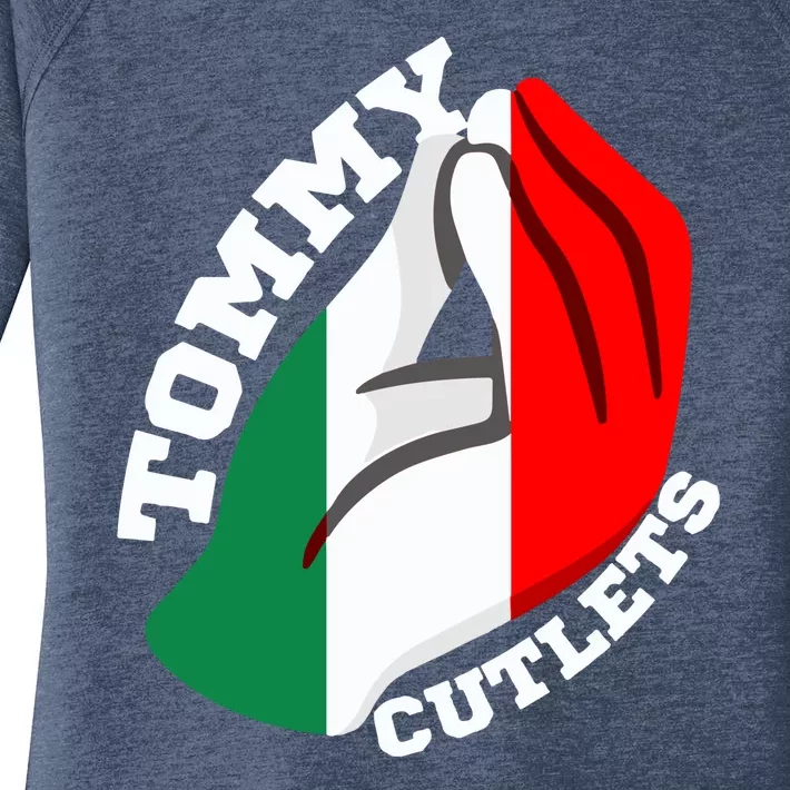 Tommy Cutlets New York Italian Flag Football Women's Perfect Tri Tunic Long Sleeve Shirt