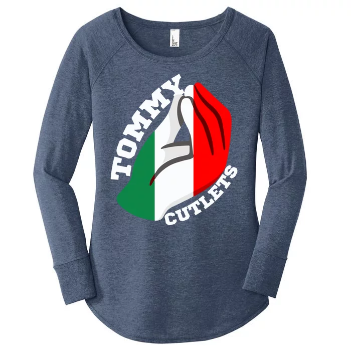 Tommy Cutlets New York Italian Flag Football Women's Perfect Tri Tunic Long Sleeve Shirt