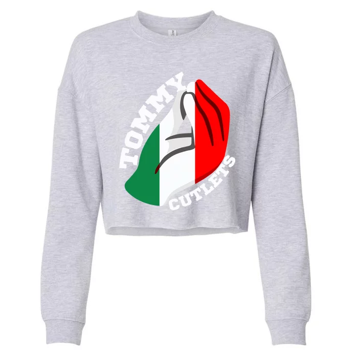 Tommy Cutlets New York Italian Flag Football Cropped Pullover Crew