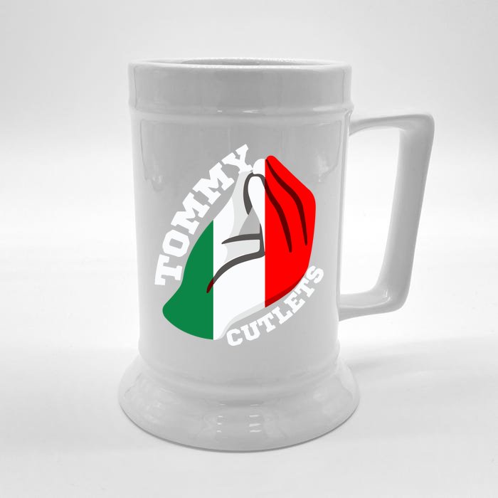 Tommy Cutlets New York Italian Flag Football Front & Back Beer Stein