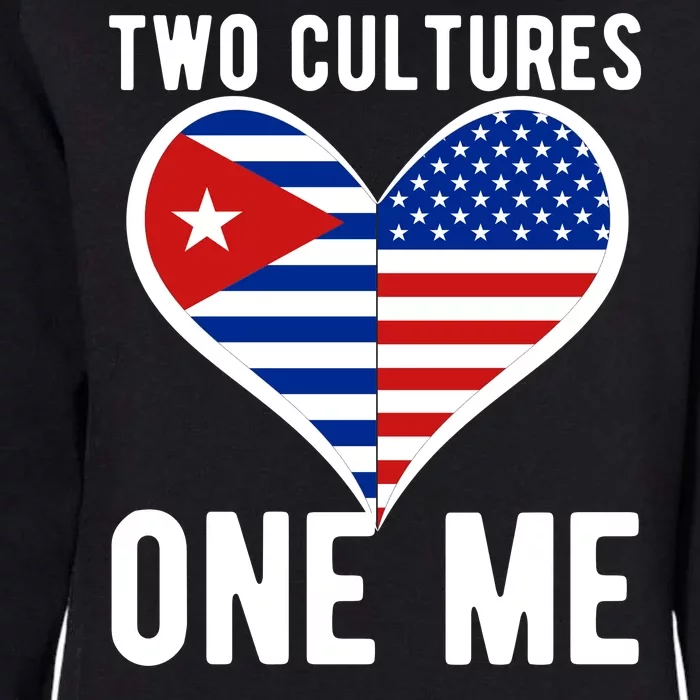 Two Cultures One Me Cuban American Heart Flag Womens California Wash Sweatshirt