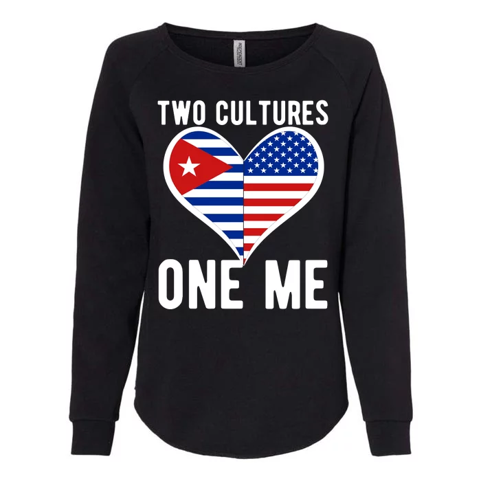 Two Cultures One Me Cuban American Heart Flag Womens California Wash Sweatshirt