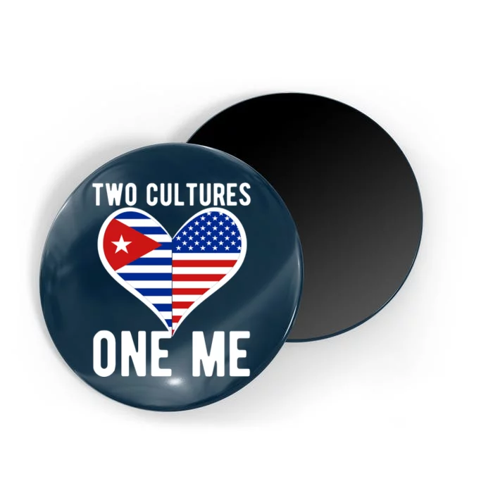 Two Cultures One Me Cuban American Heart Flag Magnet