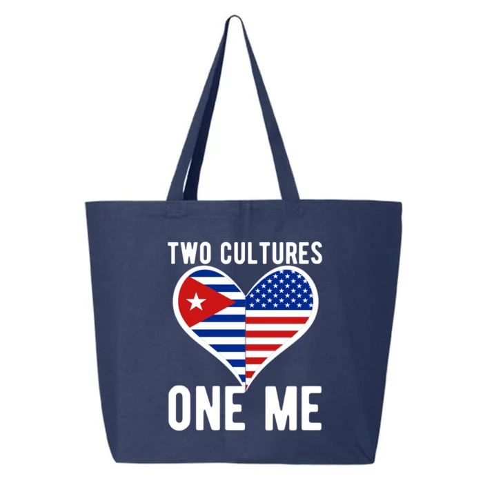 Two Cultures One Me Cuban American Heart Flag 25L Jumbo Tote