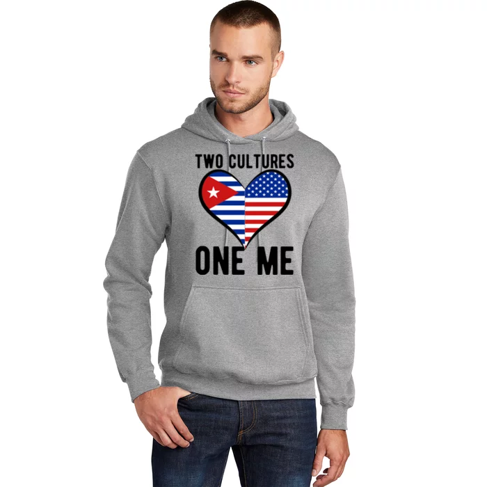 Two Cultures One Me Cuban American Heart Flag Hoodie