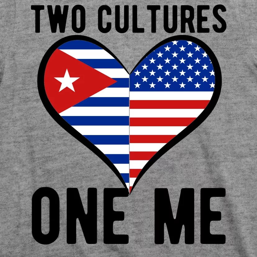 Two Cultures One Me Cuban American Heart Flag T-Shirt