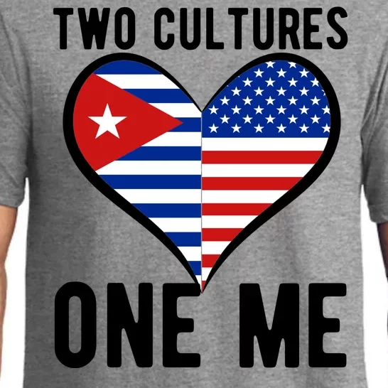 Two Cultures One Me Cuban American Heart Flag Pajama Set