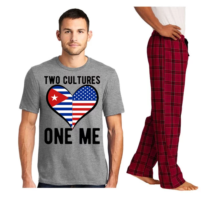 Two Cultures One Me Cuban American Heart Flag Pajama Set